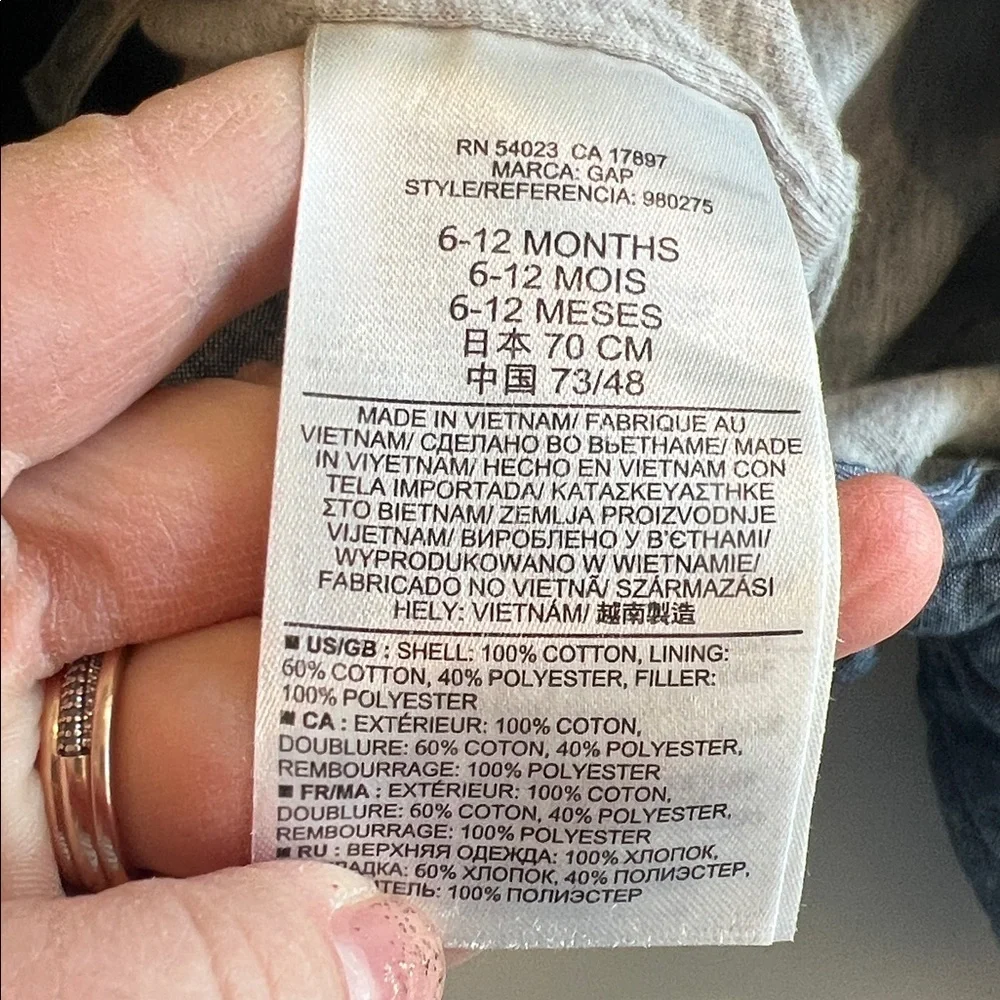 GAP Baby - Chambray, Gray and Blue Hooded‎ Car Coat